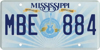 MS license plate MBE884