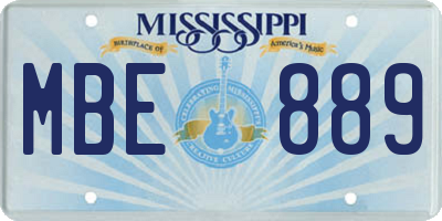 MS license plate MBE889