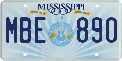 MS license plate MBE890