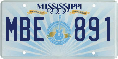 MS license plate MBE891