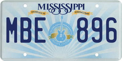 MS license plate MBE896