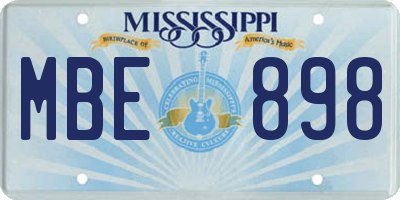 MS license plate MBE898
