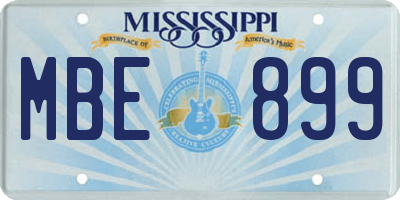 MS license plate MBE899