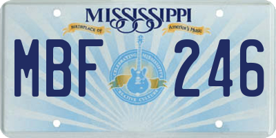 MS license plate MBF246