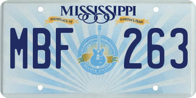 MS license plate MBF263