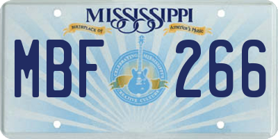 MS license plate MBF266