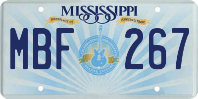 MS license plate MBF267