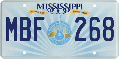 MS license plate MBF268