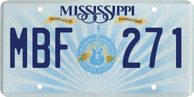 MS license plate MBF271