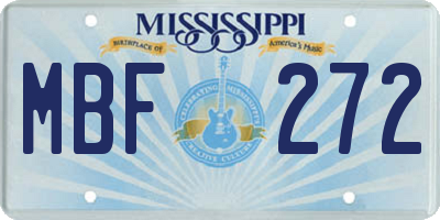 MS license plate MBF272