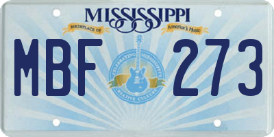 MS license plate MBF273