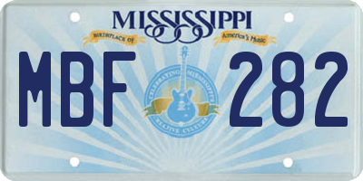 MS license plate MBF282