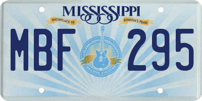 MS license plate MBF295
