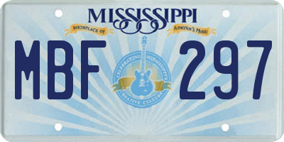 MS license plate MBF297
