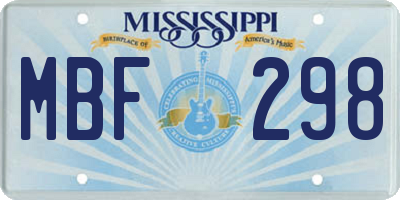 MS license plate MBF298