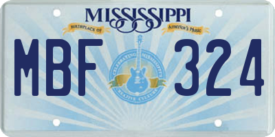 MS license plate MBF324