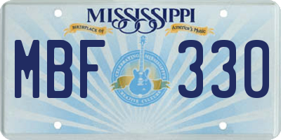 MS license plate MBF330