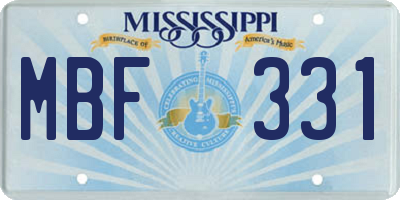 MS license plate MBF331