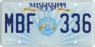MS license plate MBF336