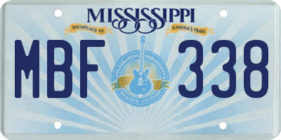 MS license plate MBF338