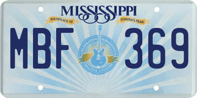 MS license plate MBF369