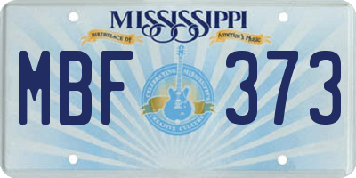 MS license plate MBF373