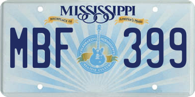 MS license plate MBF399