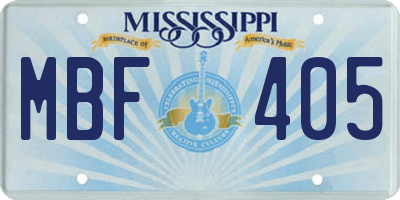 MS license plate MBF405