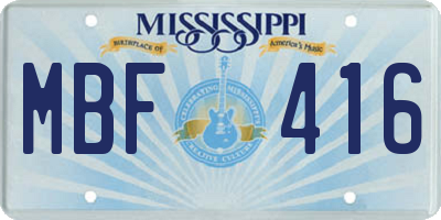 MS license plate MBF416