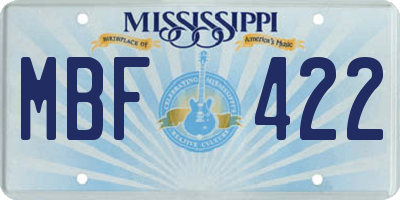 MS license plate MBF422