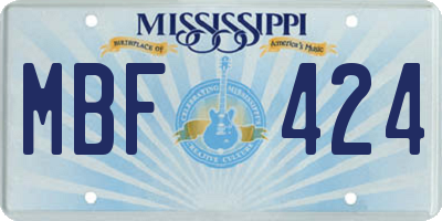 MS license plate MBF424