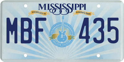 MS license plate MBF435