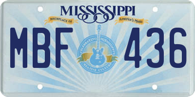 MS license plate MBF436