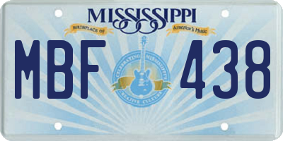MS license plate MBF438