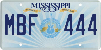 MS license plate MBF444