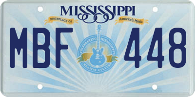 MS license plate MBF448