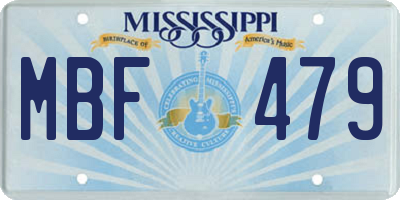 MS license plate MBF479