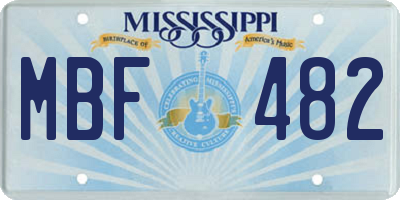 MS license plate MBF482