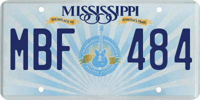 MS license plate MBF484