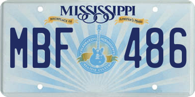 MS license plate MBF486