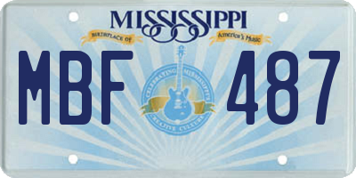 MS license plate MBF487