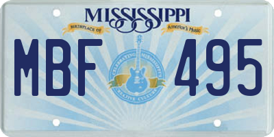 MS license plate MBF495