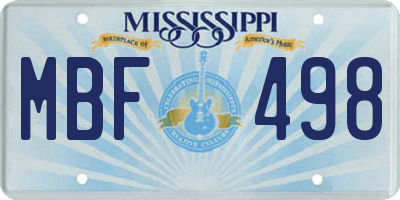 MS license plate MBF498