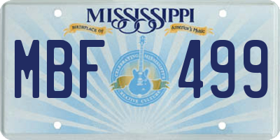 MS license plate MBF499