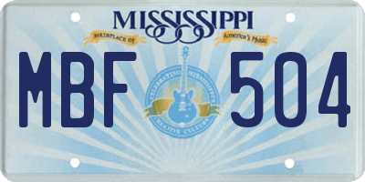 MS license plate MBF504