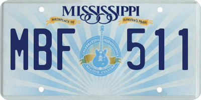 MS license plate MBF511