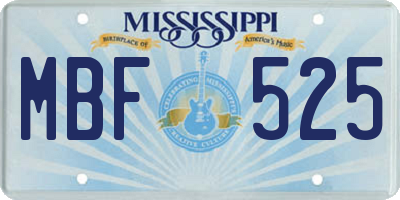 MS license plate MBF525