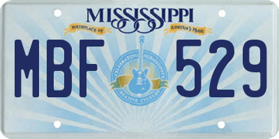MS license plate MBF529