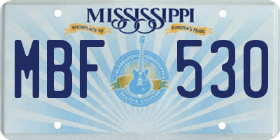 MS license plate MBF530