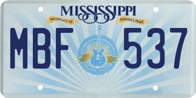 MS license plate MBF537